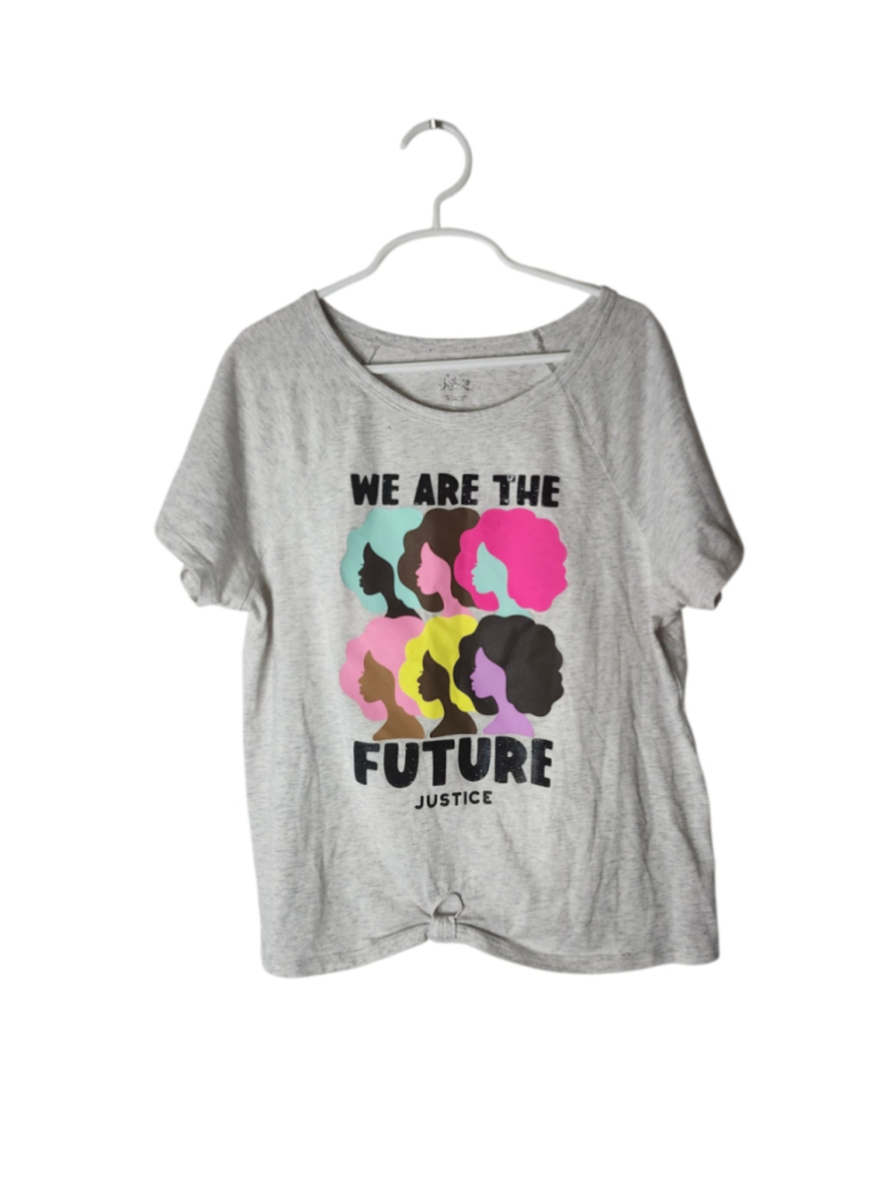 Girls Justice We Are The Future Graphic Tee Grey Size L